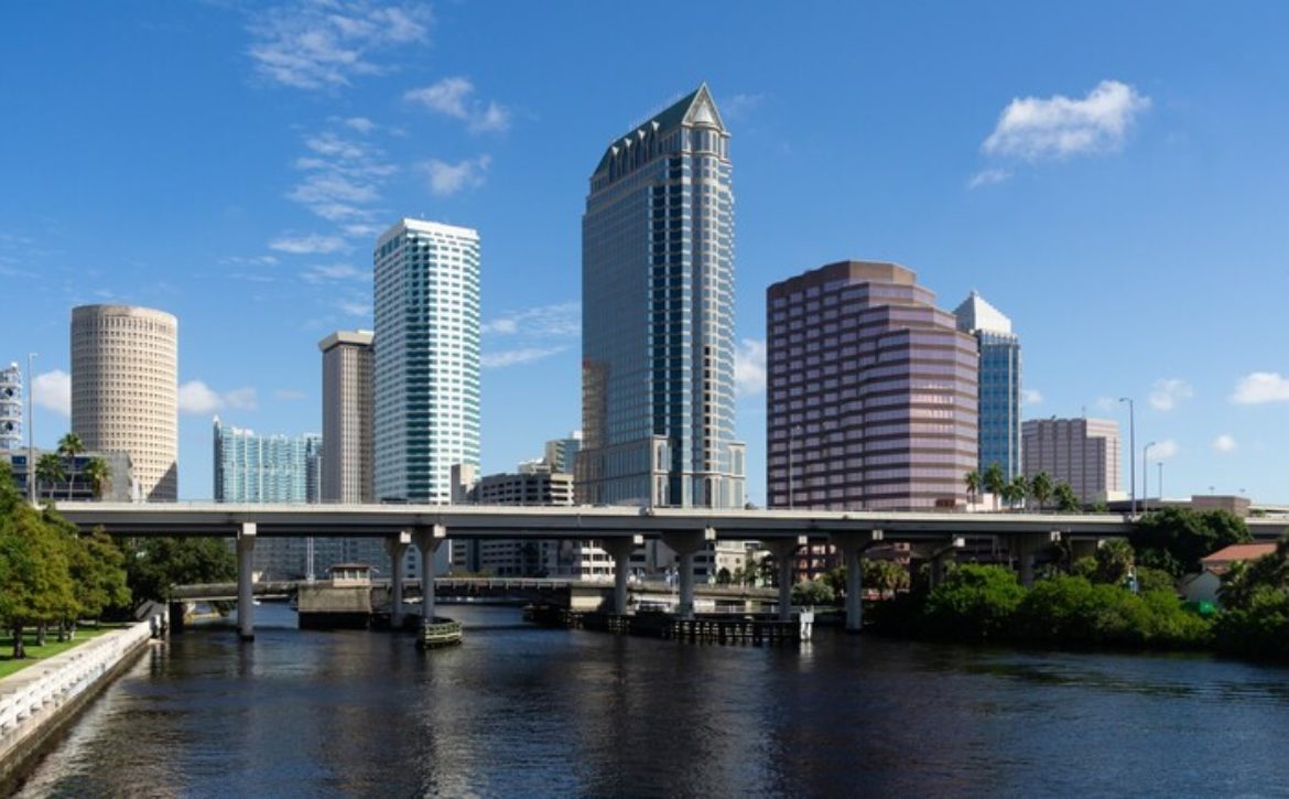 Marine Boat Ship Canal Downtown Urban Metro Skyline Tampa Bay Florida